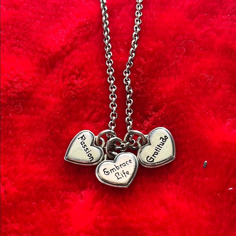 Heart Charm Necklace with Inspirational Messages